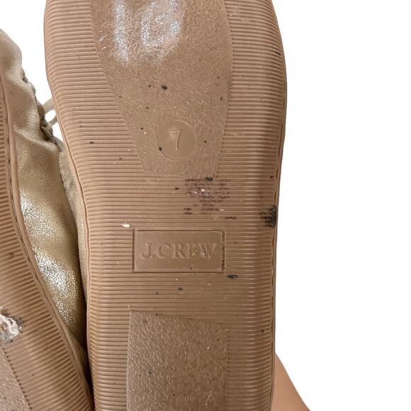 J. Crew Gold Metallic Slipper Moccasins Sz 7 - Picture 6 of 7